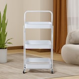 thumbnail of SVITA Servierwagen mit Rollen klappbar 3 Etagen mit Griff Weiß