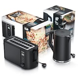 thumbnail of Arendo Frühstücksset, Wasserkocher ELEGANT 1,5 Liter, 4-Scheiben Langschlitz Toaster, Schwarz