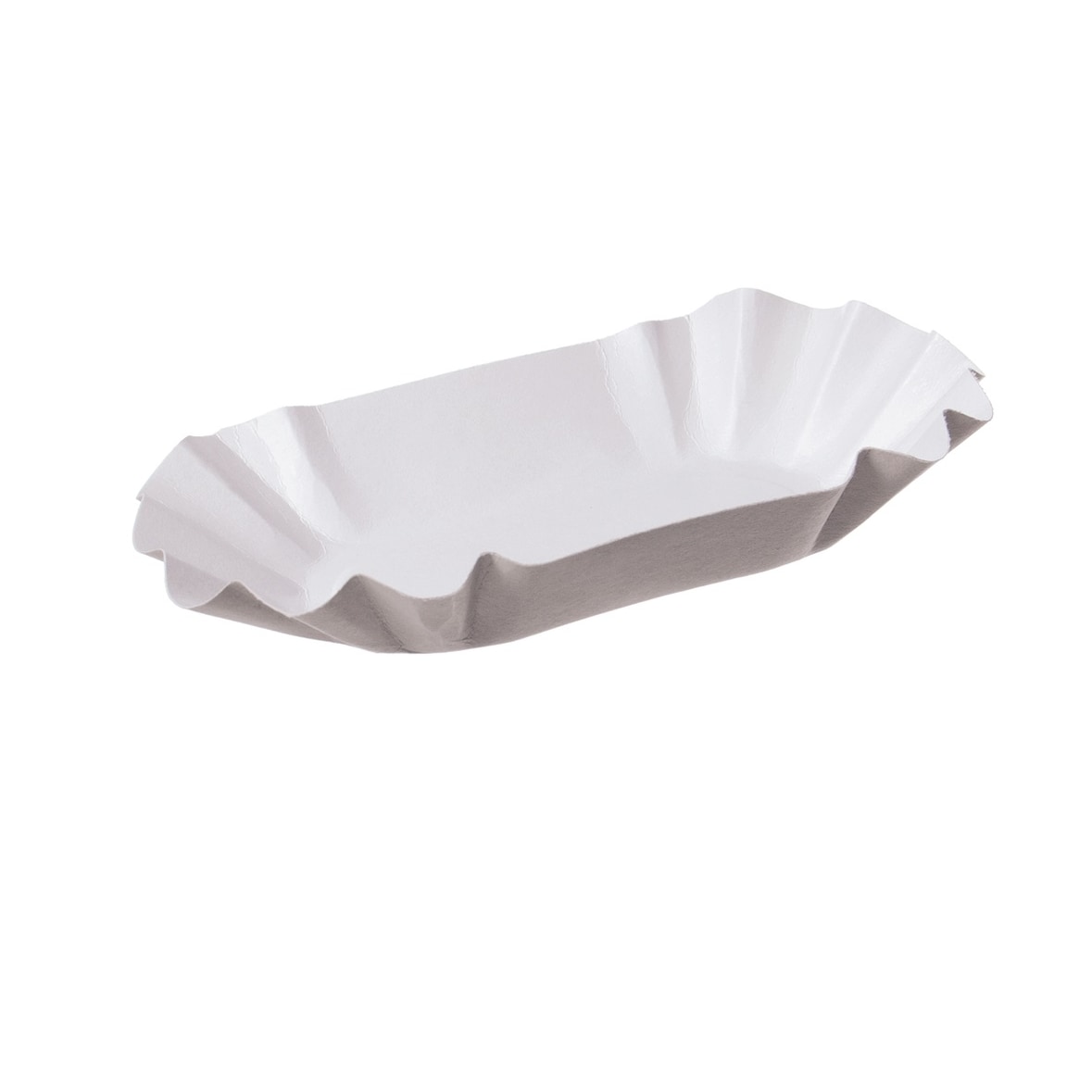1000x Pappschalen oval tief 11 x 19,5 x 3,2 cm weiß KU1