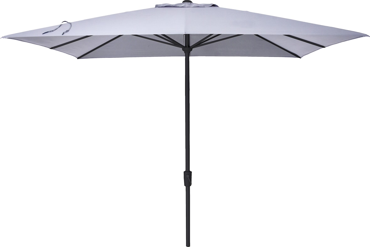 METRO Professional Parasol, aluminium / polyester, 3 x 3 m, UV-bescherming, waterafstotend, zilver / grijs