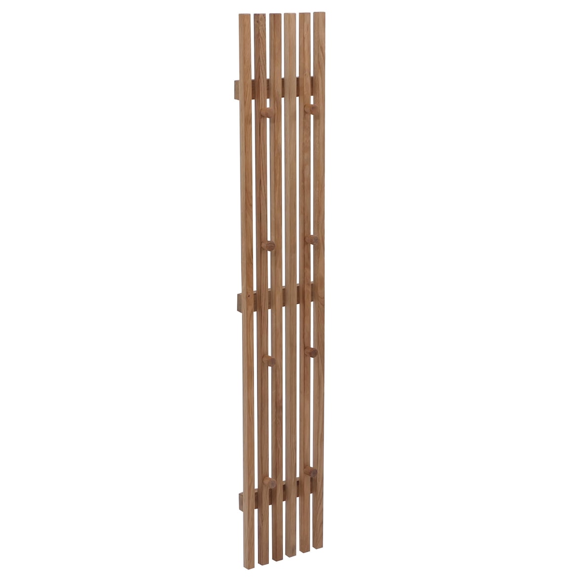 MCA Panel de armario HWC-P56, armario de pared Barra de armario armario de madera, 8 ganchos madera maciza 120x21cm, roble