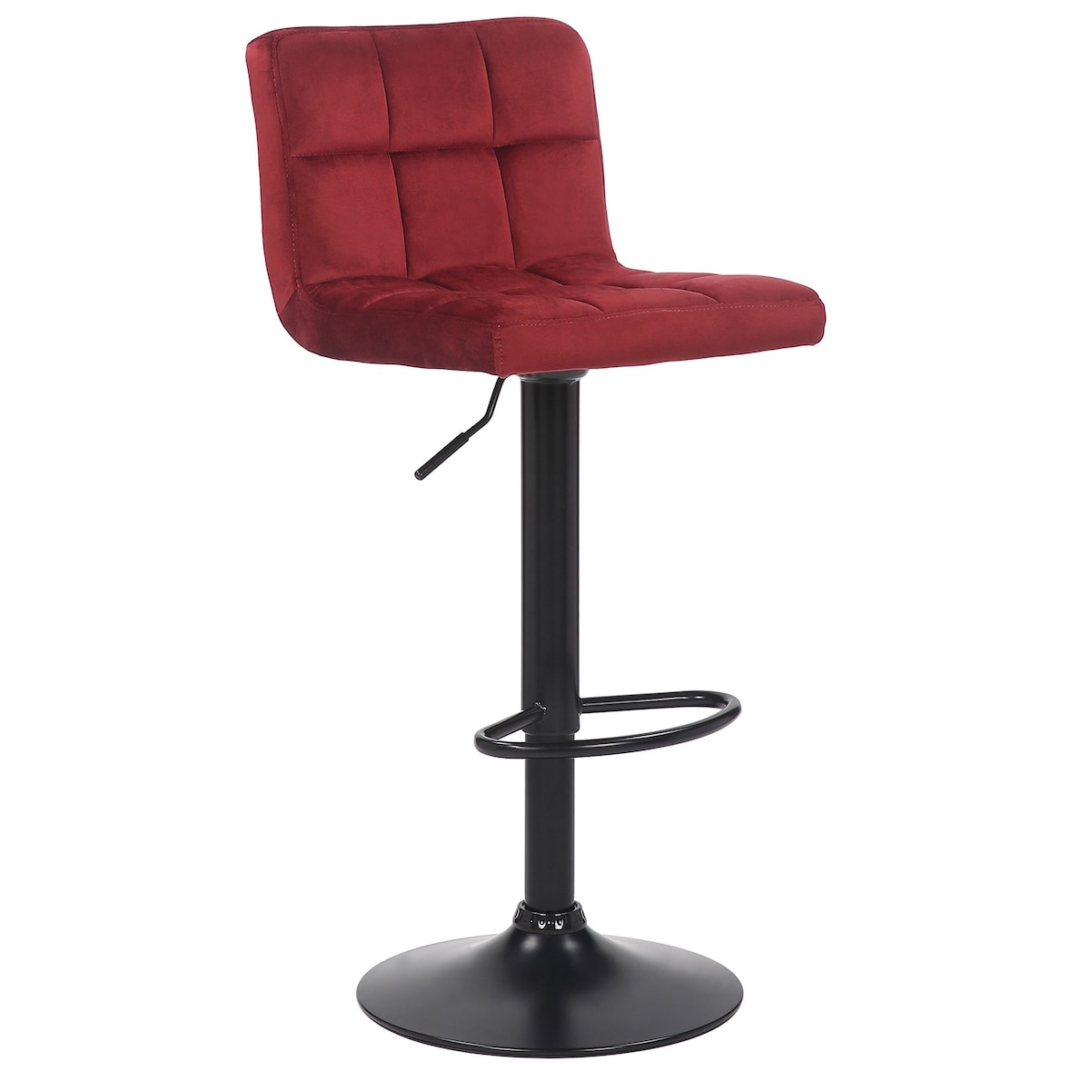 Banco de bar em veludo Feni vermelho