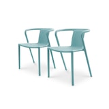 thumbnail of Lot de 2 fauteuils de jardin empilables en polypropylène azur - DIEGO