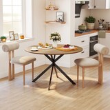 thumbnail of Standard-Esstisch rund Holz Eichefarben mit schwarzen Stahlbeinen, Ø120x75 cm, Industriestil, kratzfeste Melaminoberfläche