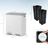 thumbnail of Kitchen Move Poubelle pédale tri sélectif MAJOR blanc 60L Acier inoxydable Blanc