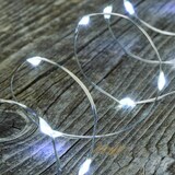 thumbnail of Guirlande lumineuse à piles 4m 40 Micro LED blanc froid 8 modes mémoire timer IP44 fil métal argenté Lotti