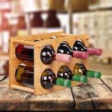 thumbnail of Relaxdays Weinregal, Bambus, 6 Flaschen, Weinständer für Küche, Keller, Wohnzimmer, Weinablage HBT 21x32x18,5 cm, Natur