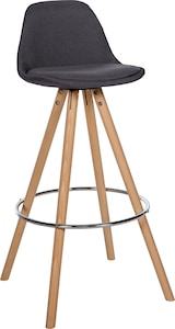 thumbnail of DELUKE® Barhocker PALMA - Dunkelgrau, Stoff, Braun | Barhocker mit Lehne Barstuhl Tresenhocker Tresenstuhl Kneipenhocker Kneipenstuhl