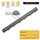 thumbnail of ArtPlast - Terminale per piastrelle 60x5,2x1,3 cm in colore grigio - Collezione MARTE