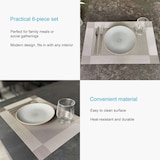 thumbnail of Intirilife 6x Platzset aus PVC in Grau - 45 x 30 cm - Tischset Tischmatte Untersetzer abwischbar hitzebeständig für Küche Esstisch