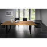 thumbnail of SIT Möbel Tree edge eettafel 140x80 cm | 26 mm blad acacia | onderstel staal antiek zwart | B 140 x D 80 x H 77 cm | 07107-21 | Serie TAFEL & BANKEN