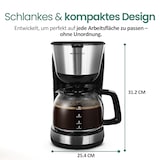 thumbnail of Emerio Kaffeemaschine mit Glaskanne – 1,25 L Filterkaffee – 10 Tassen – herausnehmbarer Filter – Tropf-Stopp-System – 1000 W – CME-122933 - Schwarz