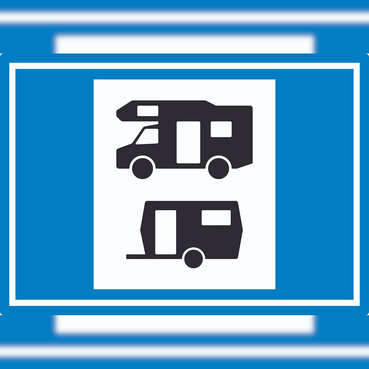 HB-Druck Wohnmobil- und Wohnwagenplatz Symbol Aufkleber A4 (210x297mm)
