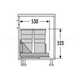 thumbnail of Hailo Abfallsammler 3616401 TB Slide Bottom-Mount 2x 29 Liter