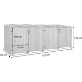 thumbnail of Décoshop26 - Abris de poubelles extérieur conteneurs à ordures jusqu'à 8 bacs avec couvercle 126x316x98 cm bois certifié FSC 04_0002871