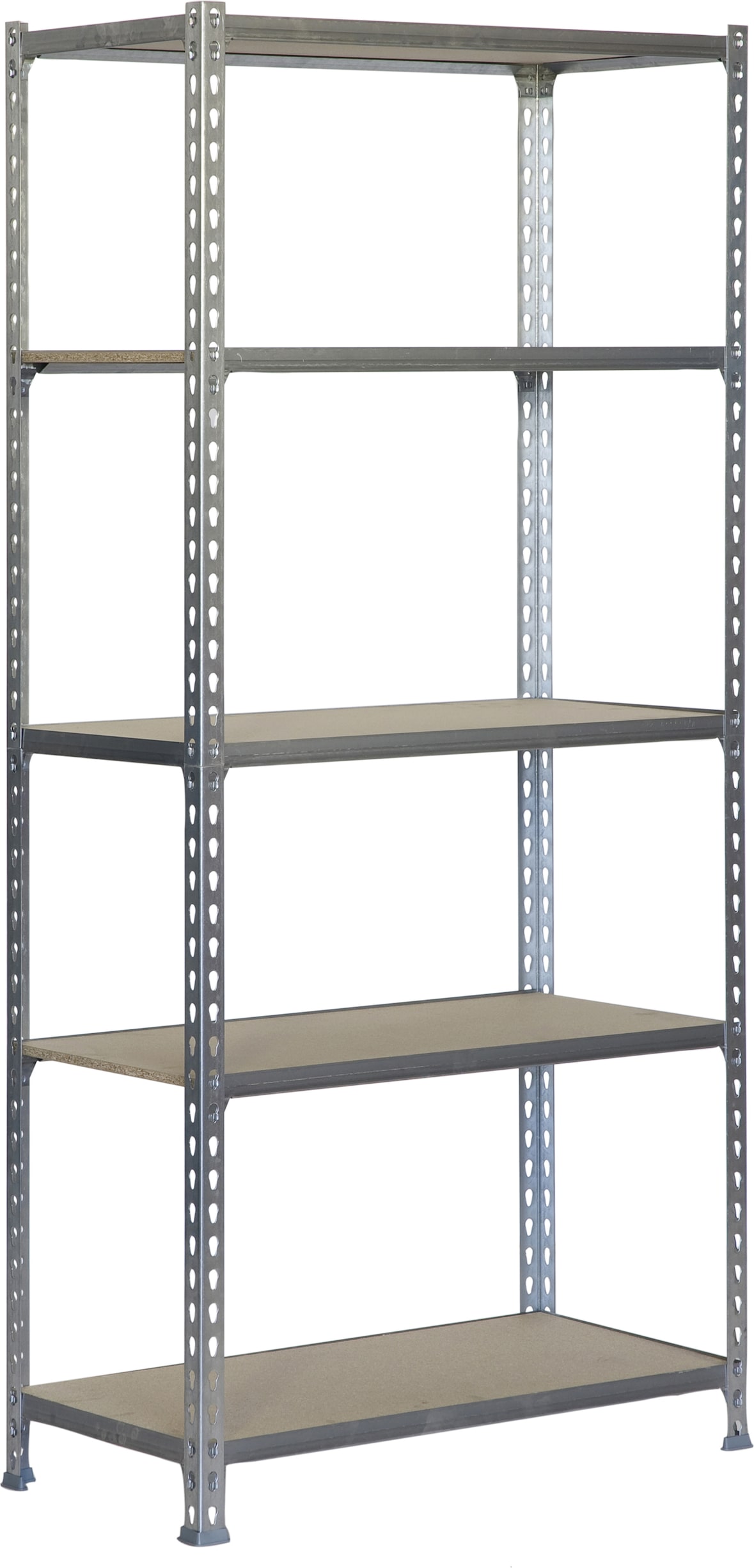 SimonRack Estantería Metálica, 1800x800x300 mm, 5 Alturas, Bandeja Madera, 150 kg de Punto Flexión, Galva/Madera - Maderclick