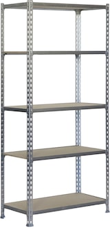 thumbnail of SimonRack Estantería Metálica, 1800x800x300 mm, 5 Alturas, Bandeja Madera, 150 kg de Punto Flexión, Galva/Madera - Maderclick