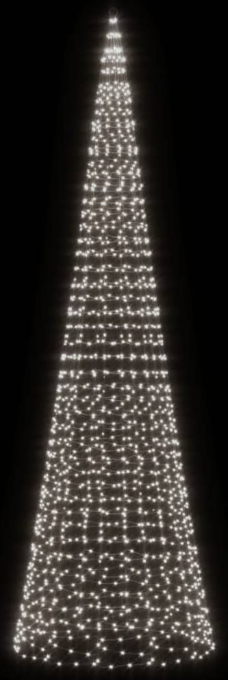 vidaXL LED-Weihnachtsbaum für Fahnenmast 1534 LEDs Kaltweiß 500 cm