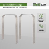 thumbnail of 2 x Fahrradanlehnbügel 117 x 80 cm Edelstahl 13 mm grau Fahrradständer Anlehnständer Parker Typ U