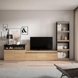 thumbnail of Muebles de Salón para TV, 310x35x186cm, Para TV hasta 65", Chimenea eléctrica, Roble y negro _ 100_2