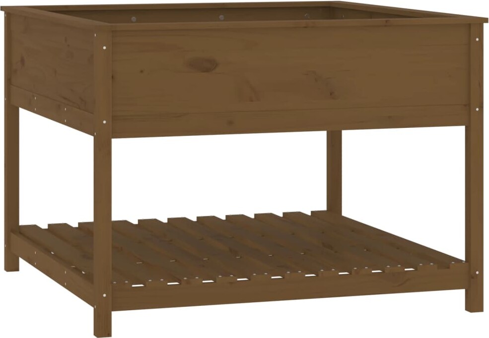 vidaXL Pflanzkübel mit Ablage Honigbraun 111,5x111,5x81 cm Kiefernholz