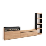 thumbnail of Muebles de Salón para TV, 310x35x186cm, Para TV hasta 65", Chimenea eléctrica, Roble y negro _ 100_2