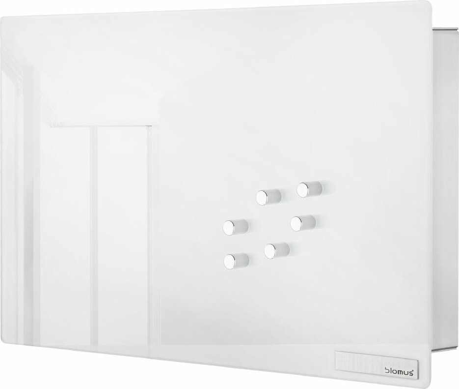 Blomus Schlüsselkasten, Glasmagnettafel Velio, Magnetwand, Schlüsselbrett, 20x30 cm, Weiß, 65363