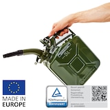 thumbnail of BW® Kraftstoffkanister Metall Benzinkanister 3x 5 Liter mit Ausgießer - Olivgrün - RAL 6003 - TÜV-geprüft und UN-Zulassung - Made in Europe