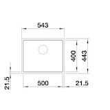 thumbnail of Blanco Silgranit Rechteckiges Spülbecken Subline 500-IF SteelFrame Anthrazit 50 x 40 cm