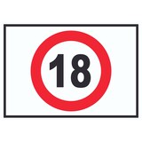 thumbnail of Zutritt ab 18 Jahre Symbol Schild A6 Rückseite selbstklebend
