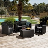 thumbnail of Salon de jardin - résine imitation rotin tressé - Allibert by KETER - 4 personnes - Mia - Gris graphite ALLIBERT by KETER