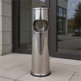 thumbnail of Standaschenbecher Edelstahl 54 cm Ascher mit integriertem Mülleimer