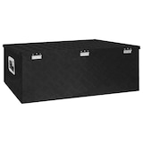 thumbnail of DELUKE® Aluminiumbox mit Deckel - Abschließbar Alubox Deichselbox Alu Anhängerbox Werkzeugkiste Metall Transportbox Metallkiste, 100x55x37cm Schwarz