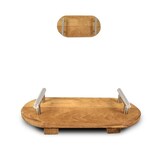 thumbnail of Vassoio ovale in legno con manici in metallo per linea cortesia (dimensione piano 45*22 cm)