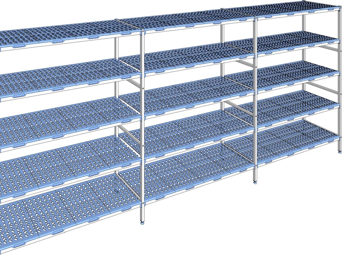 Tournus Equipement Rayonnage à clayettes amovibles 5 niveaux 205 x 483,7 x 56 cm Tournus - PCQ4837