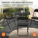 thumbnail of ECD Germany Klappstuhl 4er Set Schwarz, Kunstleder gepolstert, Metallrahmen, platzsparend, belastbar bis 110 kg, wetterfest