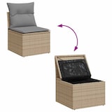 thumbnail of vidaXL 6-tlg. Garten-Sofagarnitur mit Kissen Beige Poly Rattan Akazie