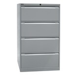 thumbnail of BISLEY Hängeregistraturschrank mit Schloss aus Metall in lichtgrau, 4 Schubladen, doppelbahnig - Hängeregisterschrank abschließbar, Hängeregistratur