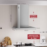 thumbnail of A++ Dunstabzugshaube 60cm Umluft & Abluft mit 380 m³/h Luftleistung, Abzugshaube mit 2 Aktivkohlefiltern, 2 Fettfiltern, 3 Leistungsstufen, 2 LEDs