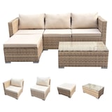 thumbnail of SVITA QUEENS 5-delige loungeset voor in de tuin polyrotan beige