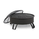 thumbnail of Oreos 2-in-1-Feuerschale Ø75cm Funkenschutz Ø68cm Grill Stahl schwarz Schwarz