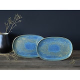thumbnail of CreaTable Yuki Grün-blau Servierplatte 2-tlg Steinzeug
