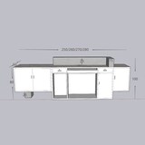 thumbnail of Empfangstresen, Bar, Holz- und Metalldesign, kommerzieller Empfangstresen, geeignet für Café und Geschäft 280×60×100cm【DLSA280】