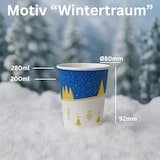thumbnail of DeinPack 75 Glühweinbecher 200 ml – Winter Pappbecher mit Wintertraum Motiv
