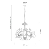 thumbnail of Bonetti Illumina -  Baltimore - Kronleuchter aus schwarz und rostlackiertem Eisen, 8 Lichter 126 - Ø76 - BL183-8-RG