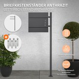 thumbnail of ML-Design Briefkastenständer Edelstahl Anthrazit – Pulverbeschichteter Rundständer 120 cm, freistehend, Halterung für Wandbriefkasten, stabil &