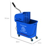 thumbnail of Reinigungswagen Mopp Eimer 60x27x71 cm 20 L mit Moppwringer Separator und 4 Rollen für sauberes und schmutziges Wasser Blau Kunststoff