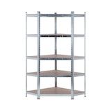 thumbnail of Pack 2 Modulaire Stellingkasten en 1 Hoekkast met 5 Planken 2625kg 136x40x180cm Zilver 7house