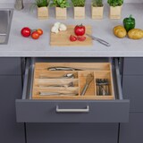 thumbnail of Relaxdays Besteckkasten, 6 Fächer, Bambus, Schubladenkasten klein, Besteck & Küchenutensilien, HBT: 5x44,5x30 cm, natur