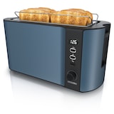 thumbnail of Arendo 4-Scheiben-Toaster mit Restzeitanzeige, Langschlitz-Toaster, Auftaufunktion, 6 Stufen, Blau